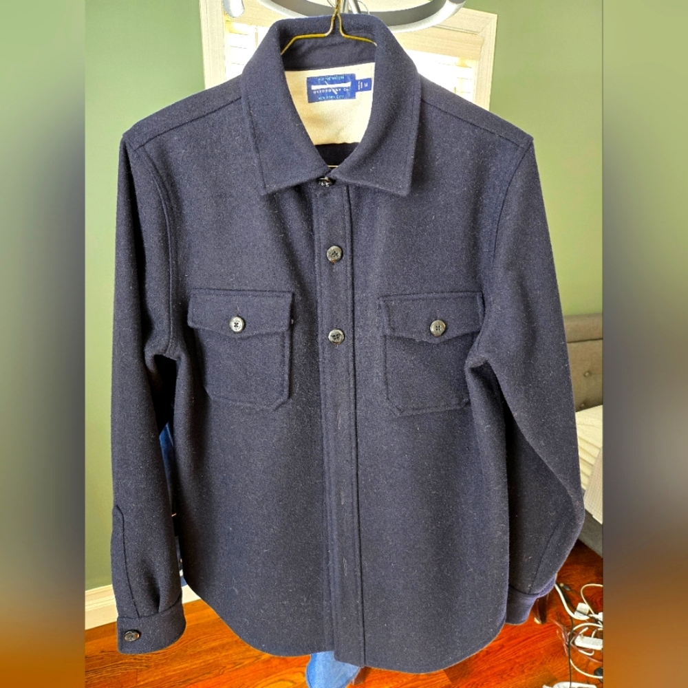 Guideboat Brand medium navy wool CPO shirt